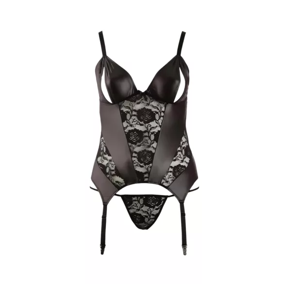 Cottelli - Feminines Blumenoberteil für Kurven (Schwarz) - XXXL