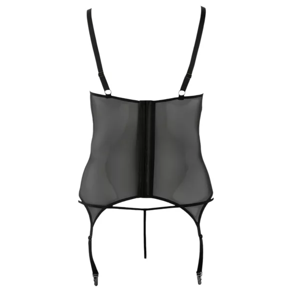 Cottelli - Feminines Blumenoberteil für Kurven (Schwarz) - XXXXL