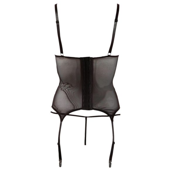 Cottelli - Glänzendes Streifen-Top, durchsichtig (schwarz) - L