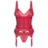 Obsessive Cupide Desir - Transparenter Spitzen-Set (Rot)
