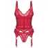 Obsessive Cupide Desir - Transparenter Spitzen-Set (Rot)