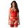 Obsessive Cupide Desir - Transparenter Spitzen-Set (Rot) - L/XL