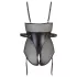 Cottelli Bondage - glänzender Body mit Handschellen (schwarz) - XL