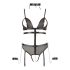 Cottelli Bondage - Offener Body mit Ketten (schwarz) - XL