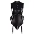 Cottelli Bondage - Ärmeloser, glänzender Body & Armfessel (Schwarz) - L