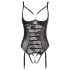 Abierta Fina - Funkelnder Spitzenteddy mit offenen Details (Schwarz) - 80C/M