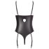 Abierta Fina - Funkelnder Spitzenteddy mit offenen Details (Schwarz) - 80C/M