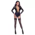Cottelli - Langarm-Body mit offenem Schritt und Handschellen (schwarz) - M