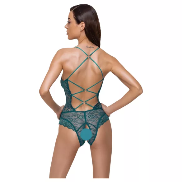 Cottelli - Schnür-Body aus Spitze, offen (grün) - L