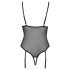Cottelli - Offener Body mit Strapsen und Spitze (Schwarz)