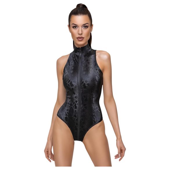 Cottelli Party - Schlangenhautmuster Body (schwarz) - L