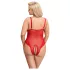 Cottelli Curves - Transparenter Spitzen-Body (Rot) - 3XL