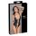 Cottelli Bondage - Glänzender offener Body mit Ringen (schwarz) - L
