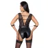 Cottelli Bondage - Spitzen-Body mit Halsband (Schwarz)