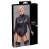 Cottelli Bondage Plus Size - Body mit Spitzärmeln (schwarz)