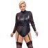 Cottelli Bondage Plus Size - Body mit Spitzärmeln (schwarz)