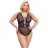 Cottelli Curves Plus Size - transparenter gemusterter Body (schwarz) - 90D/XL