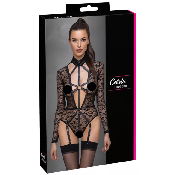 Cottelli - transparenter Riemenbody (schwarz) - M