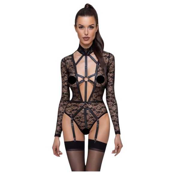 Cottelli - transparenter Riemenbody (schwarz) - L
