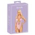 Lustvolles Blumenstickerei-Body in Rosa - L/XL