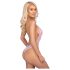 Lustvolles Blumenstickerei-Body in Rosa - L/XL