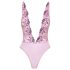 Lustvolles Blumenstickerei-Body in Rosa - L/XL