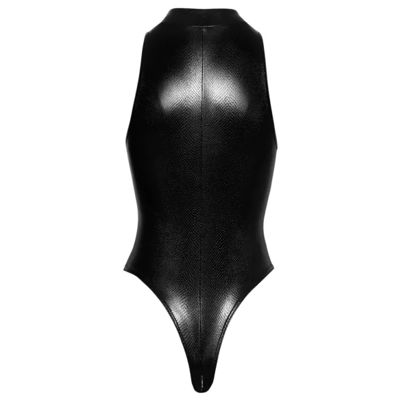 Noir - Schlangenhautmuster-Body (schwarz)