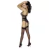 Cottelli - Offener, riemchen Body mit Strumpfhalter (schwarz) - M
