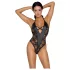 Cottelli Party - Blumenmuster-Body (schwarz) - M