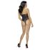 Cottelli Party - Blumenmuster-Body (schwarz) - XL