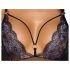 Cottelli - bestickter, offener Spitzenbody (schwarz-lila)