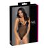 Cottelli - bestickter, offener Spitzenbody (schwarz-lila) - XL