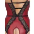 Abierta Fina - offener Body mit Strumpfhalter (schwarz-rot) - M