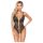 Abierta Fina – Offener Spitzenteddy mit Strass (Schwarz)