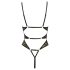 Abierta Fina – Offener Spitzenteddy mit Strass (Schwarz)