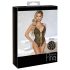 Abierta Fina – Offener Spitzenteddy mit Strass (Schwarz) - XL