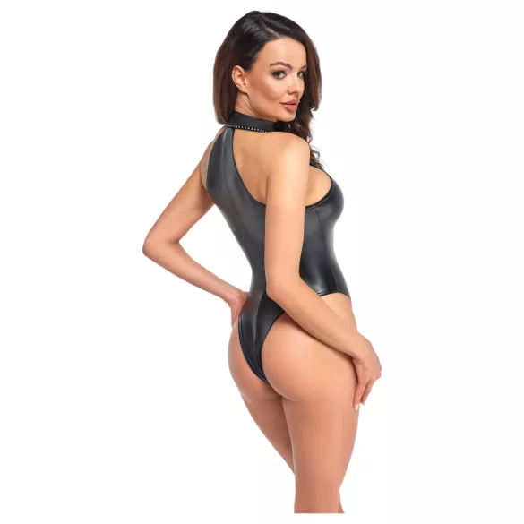 Noir - glänzender Neckholder-Body (schwarz) - M
