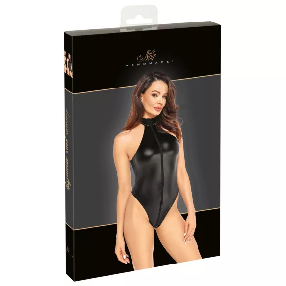 Noir - glänzender Neckholder-Body (schwarz) - M