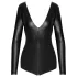 Noir - Glänzender Langarm-Body (Schwarz) - M