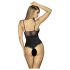 Obsessive Luvae - Body mit transparentem Brustteil (schwarz) - L/XL