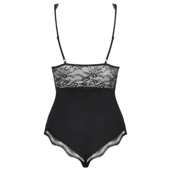 Obsessive Luvae - Body mit transparentem Brustteil (schwarz) - L/XL