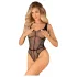 Obsessive B336 - Transparenter, offener Netzbody (Schwarz) - S-L