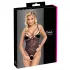 Cottelli - Transparenter Spitzenbody mit Öffnungen (schwarz) - M