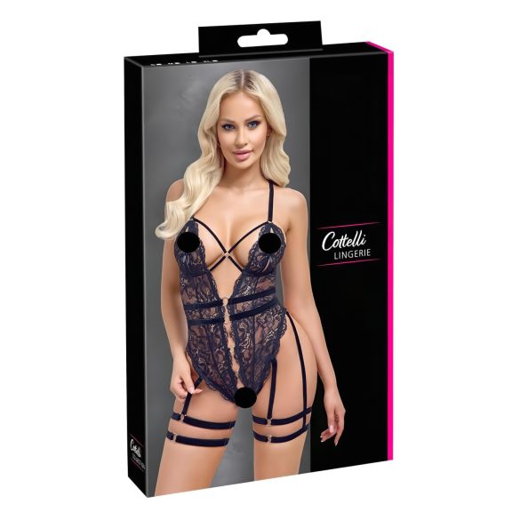 Cottelli - Offener Strapscatsuit (Schwarz) - M