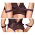 Cottelli Bondage - offener Body und Armfesseln (dunkellila) - L