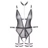 Cottelli Bondage - offener Body und Armfesseln (dunkellila) - XL