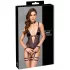 Cottelli Bondage - offener Body und Armfesseln (dunkellila) - XL