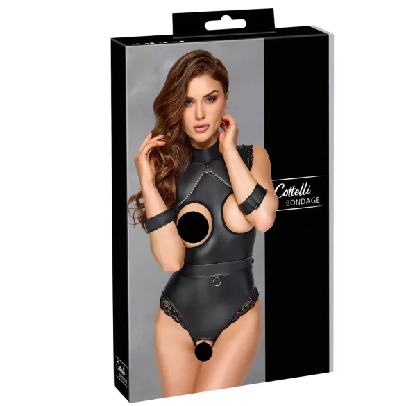 Cottelli Bondage - Offenherziger Body (schwarz) - L