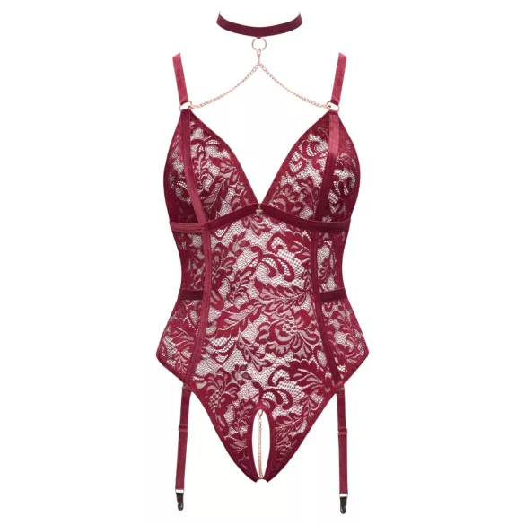 Cottelli Curves - Kettenglied-Spitzenbody (Rot) - 2XL