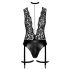 Noir Libido - Body mit Strumpfhalter (Schwarz) - L